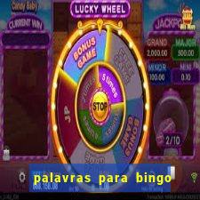 palavras para bingo de cha de lingerie